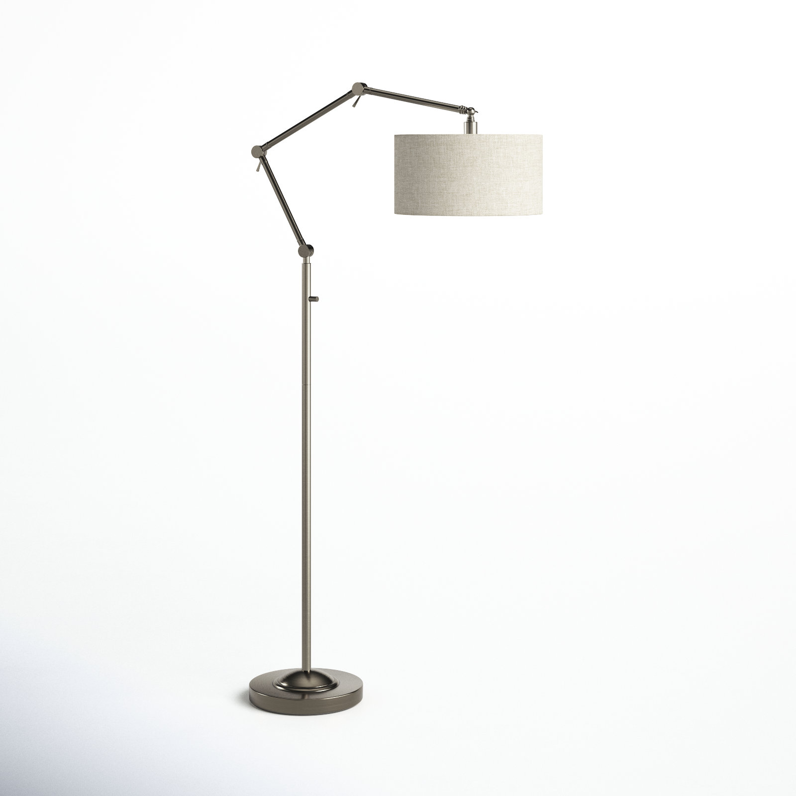 77'' Dimmable Swing Arm Floor Lamp, Brass