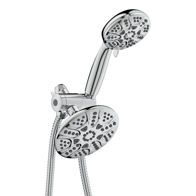 Ana Bath 6-Inch Multi Function (with Pause Function) Dual Shower Head with 5-Ft Hose