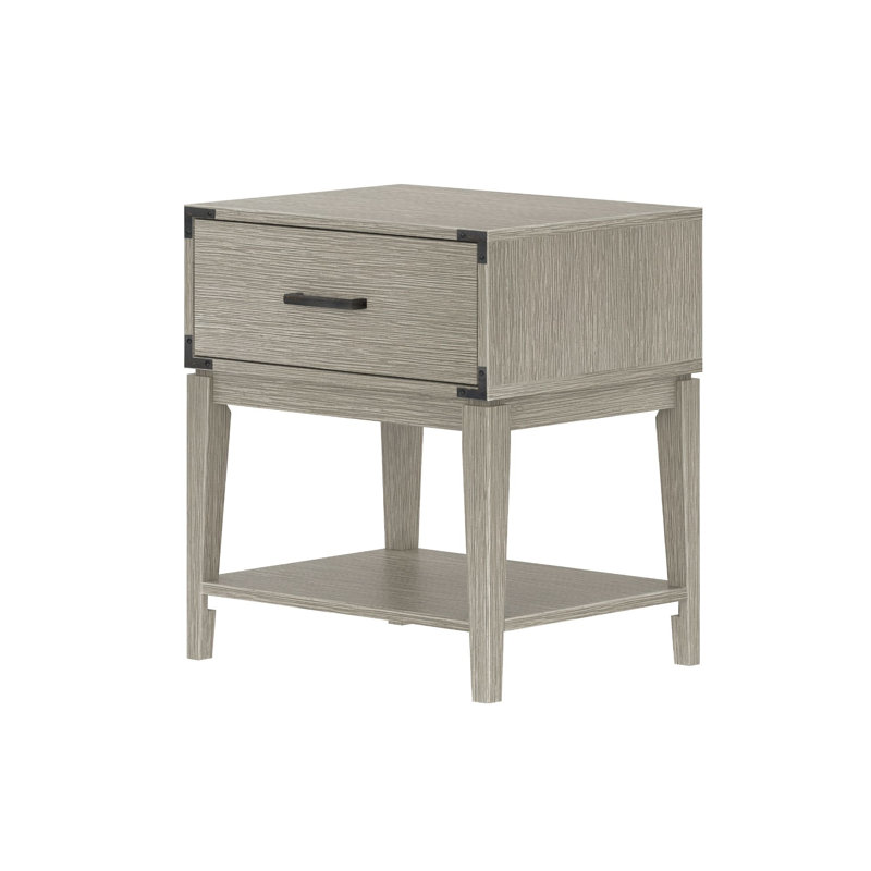 Aasir 19.25'' W Solid Wood Nightstand, Seashell Wirebrush