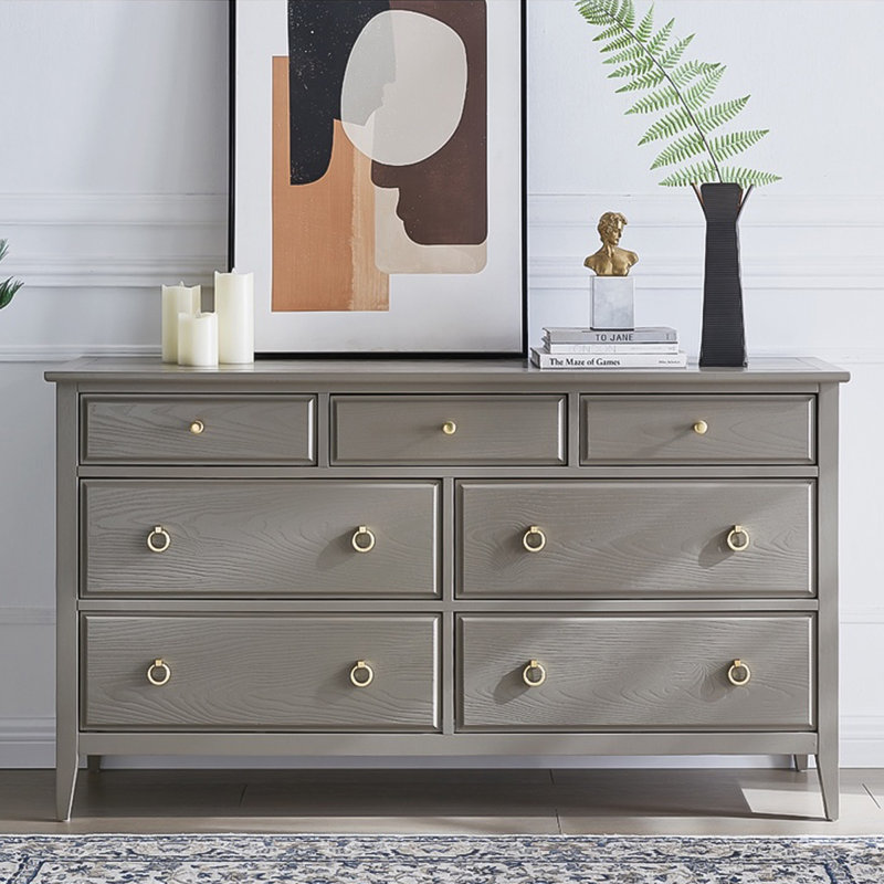 Armoire à 59 tiroirs 59,06 po gris massif + bois manufacturé