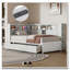 Lit de jour simple en bois avec tablettes de rangement, USB et lit gigogne-1823140013