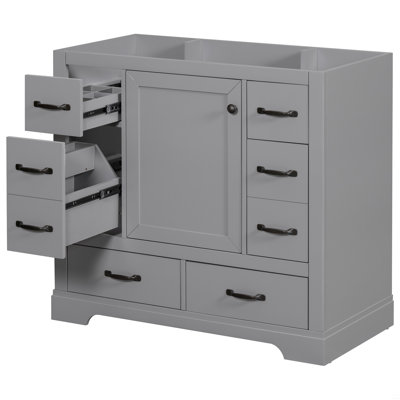 Meuble-lavabo sans lavabo Dancy, base d'armoire seulement, six tiroirs