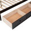 Lit superposé au-dessus d'un lit double, 3 tiroirs, bureau portable, garde-robe - conçu avec tête de lit et lattes pour matelas en forme de L