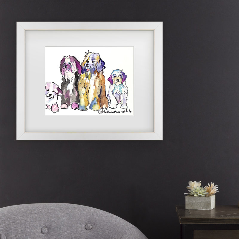 « the gang », reproduction de peinture à l’acrylique sur toile encadrée, H 11 po x l 14 po x P 0,5 po, Cadre blanc