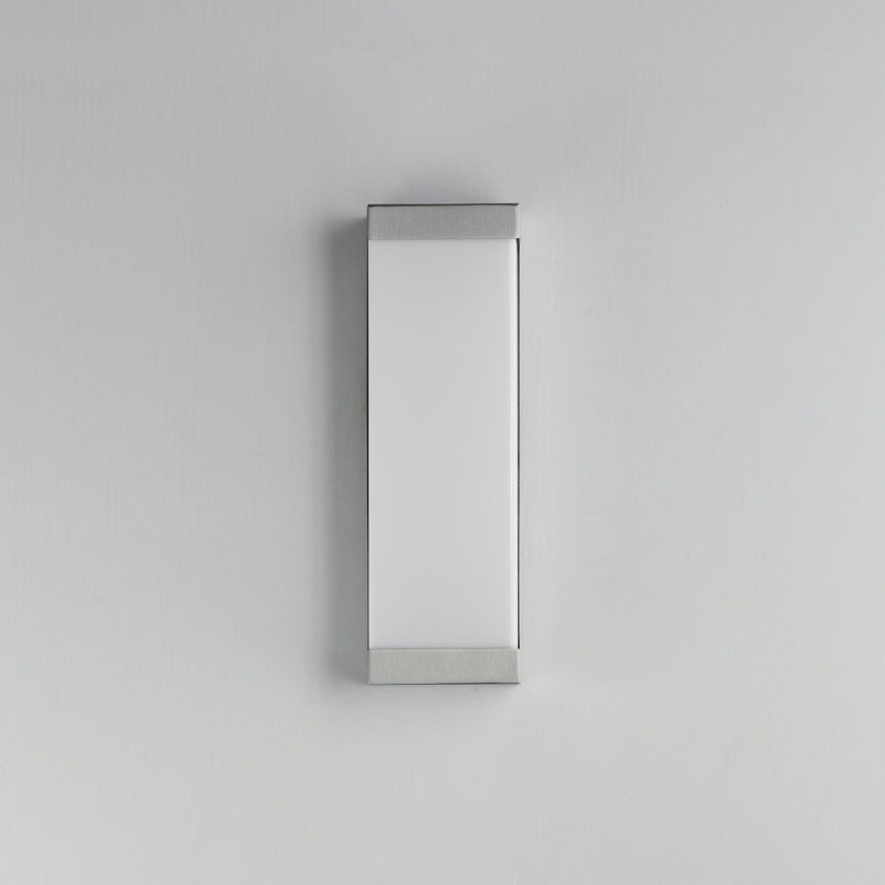 Tunnel-Outdoor Wall Mount, 15" H x 5" W x 4" D, Brushed Aluminum