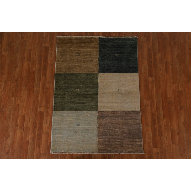 Tapis unique en laine beige 3 pi 11 po x 5 pi 8 po One Age