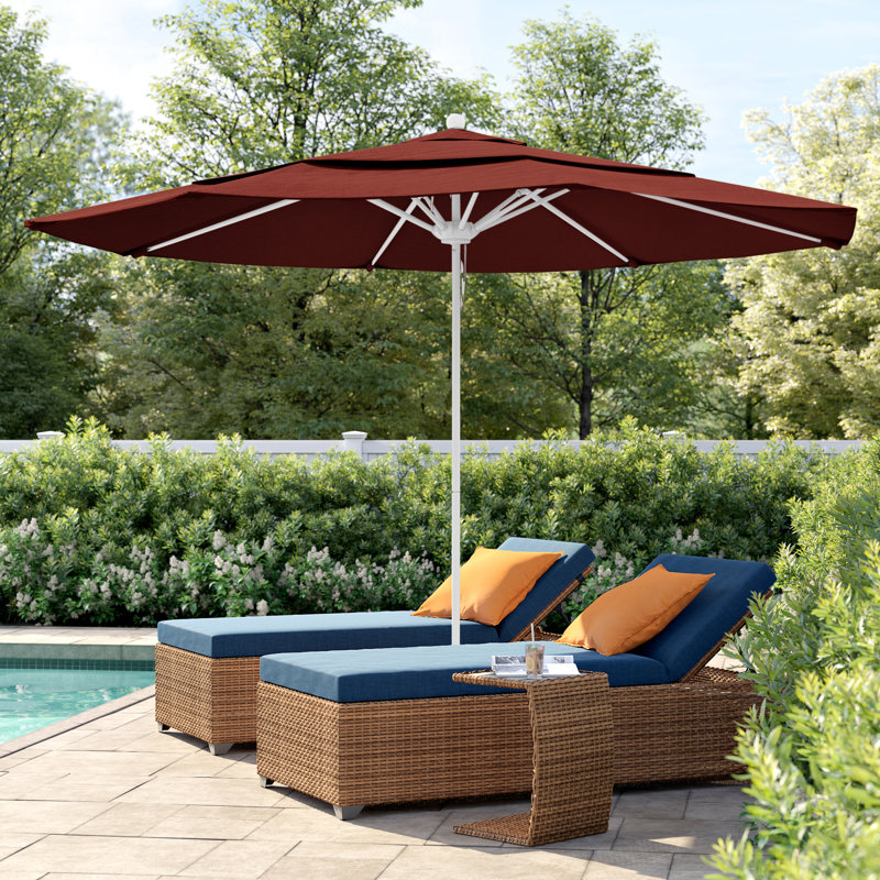 Parasol de marché 11 pi Hibo, Toile Toile Sunbrella® au henné
