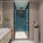 1 3/8" Adjustment,Universal Pivot Shower Door, Open Outside, With 1/4" Tempered Glass Finish-109553898