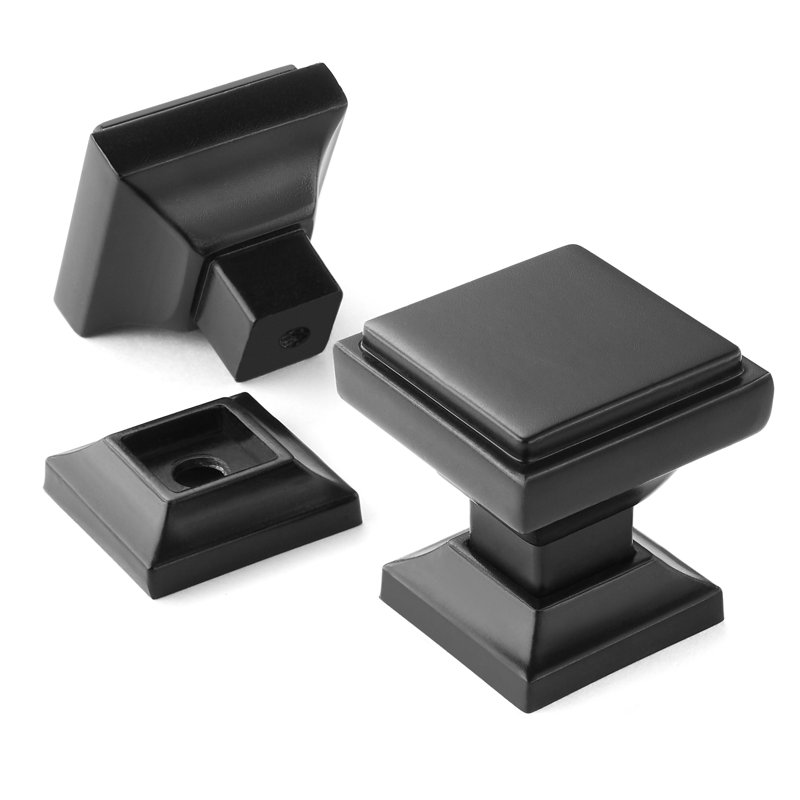 1" Length Square Knob Multipack, Matte Black