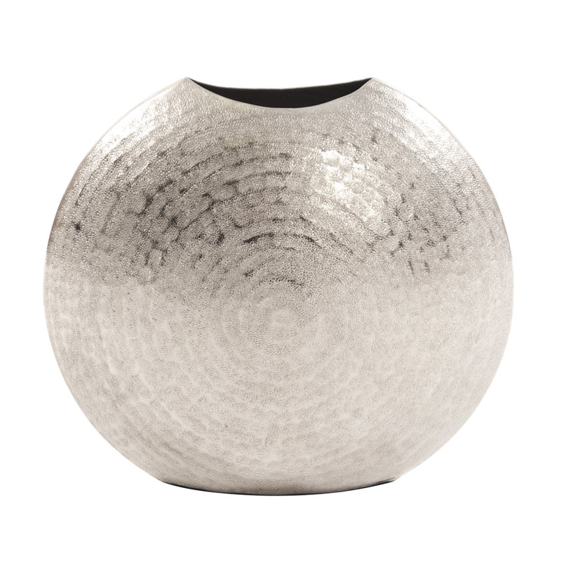 Vase de table en métal givré, H 10,25 po x l 10,75 po x P 5 po