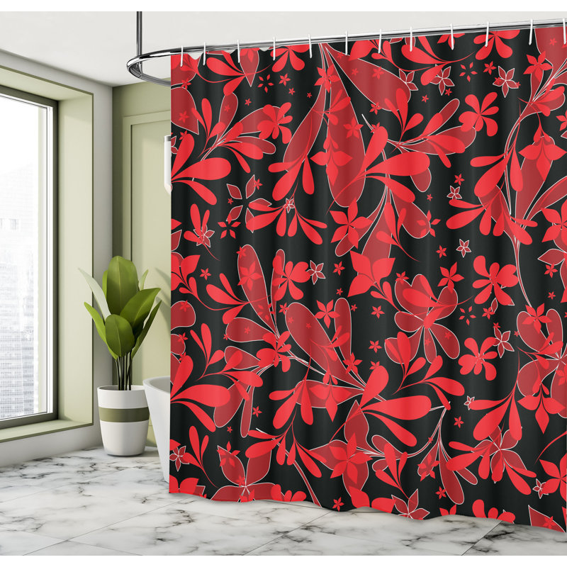 Abstract Shower Curtain with Hooks Included, 75" H x 69" W