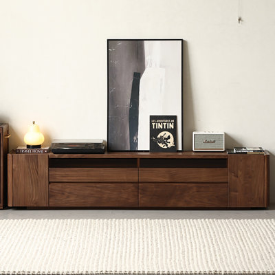 Black walnut all solid wood TV cabinet