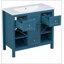 Ensemble de meuble-lavabo 36 po avec lavabo en résine, armoire de rangement en bois massif, ensemble de meuble-lavabo autoportant avec 5 tiroirs et portes à fermeture douce (Identique à N710S136001C)