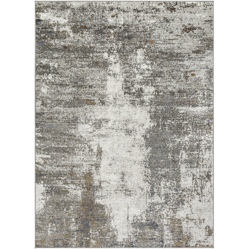 Matteo Abstract Gray Area Rug, Rectangle 7' x 9'