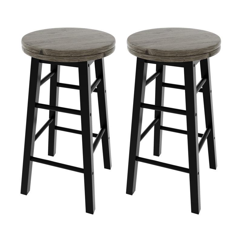 Swivel Bar Stool, Black / Black