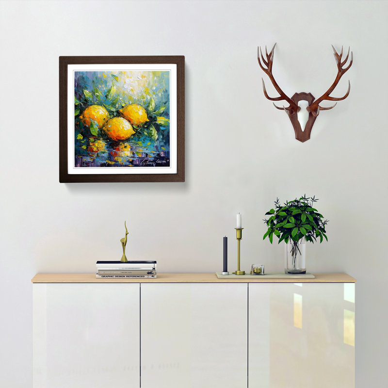 Single Picture Frame Print on Wood, Walnut Framed