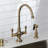 Double Handle Kitchen Faucet with Side Spray