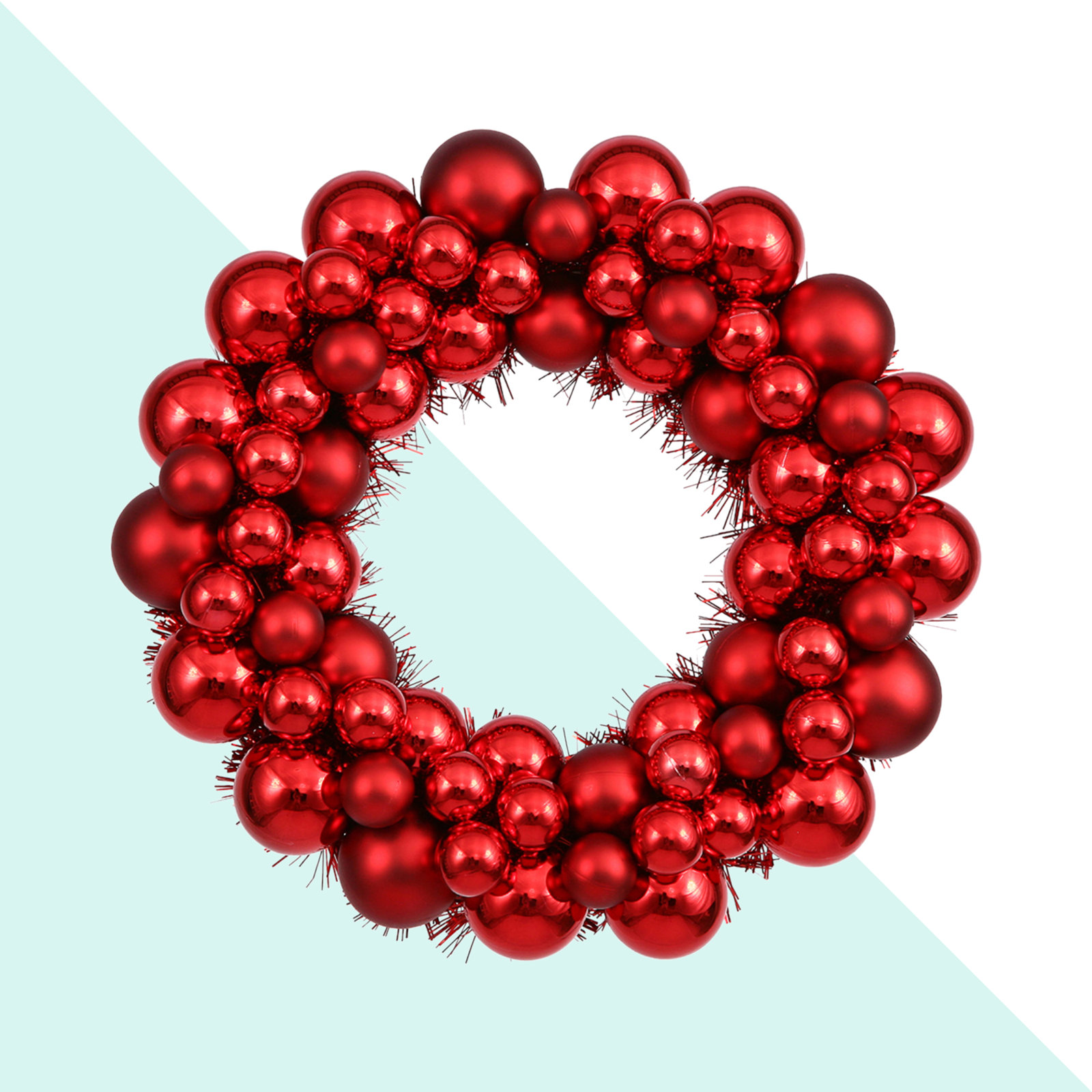 Hashtag Home 36" Ball Wreath, Red, 12"