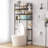 Classic Black Four‑Tier Wooden Storage Rack With Adjustable Height For Toilet Featuring Bathroom Storage And Paper Placement