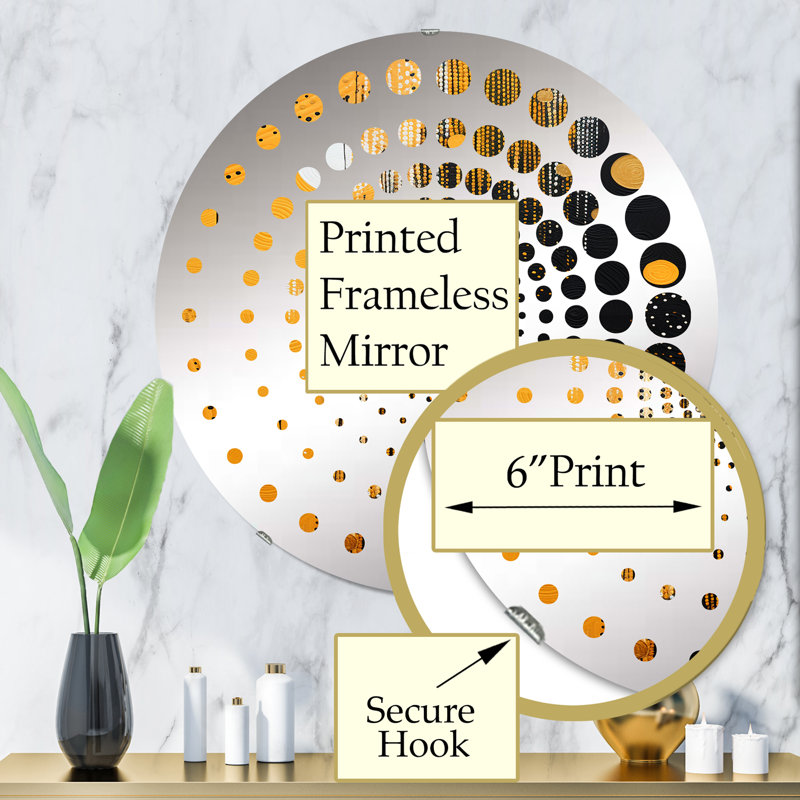 Miroir décoratif en spirale Native Safran and Ebony Heritage III - MIR117053, 31,4 po x 31,4 po