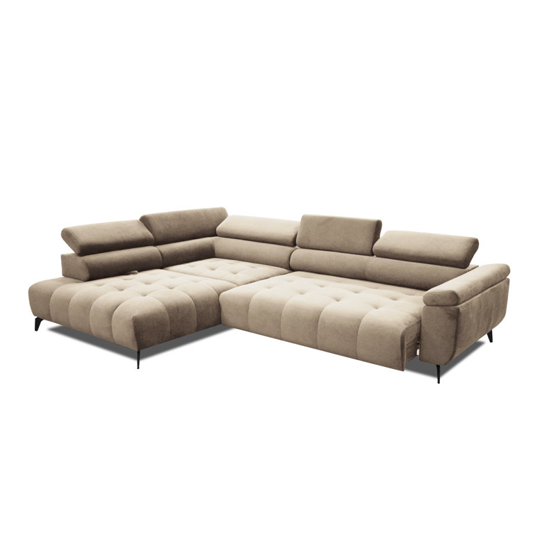 Temecia 3 Seater Corner Sofa , Beige, Left Hand Facing