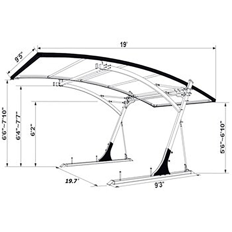 19.7' W x 19.5' D Canopy, White