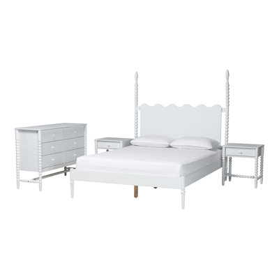 Ensemble de chambre à coucher à 4 tiroirs Baxton Studio Brantley