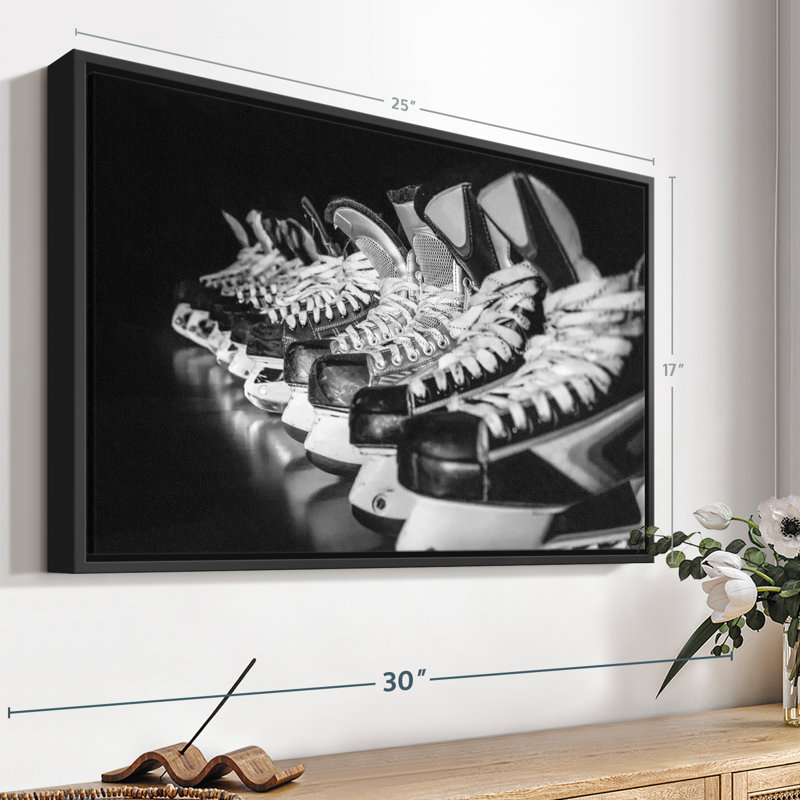 Ice Hockey Skates Canvas Print, 17" H x 25" W