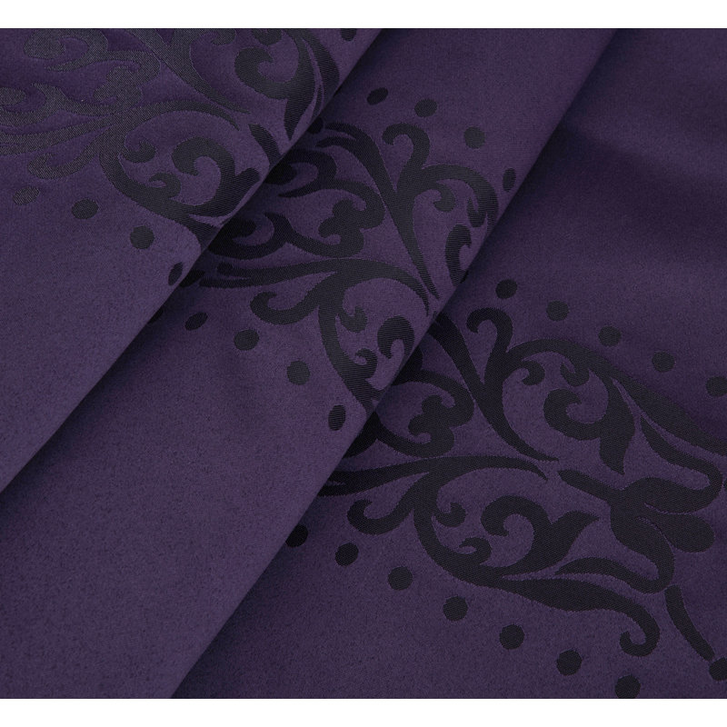King Purple Jacquard Floral 7-Piece Comforter Set