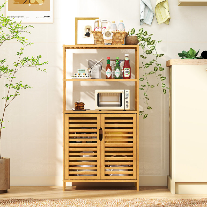 116cm H x 60cm W Bamboo / Rattan Book Cabinet Bookcase