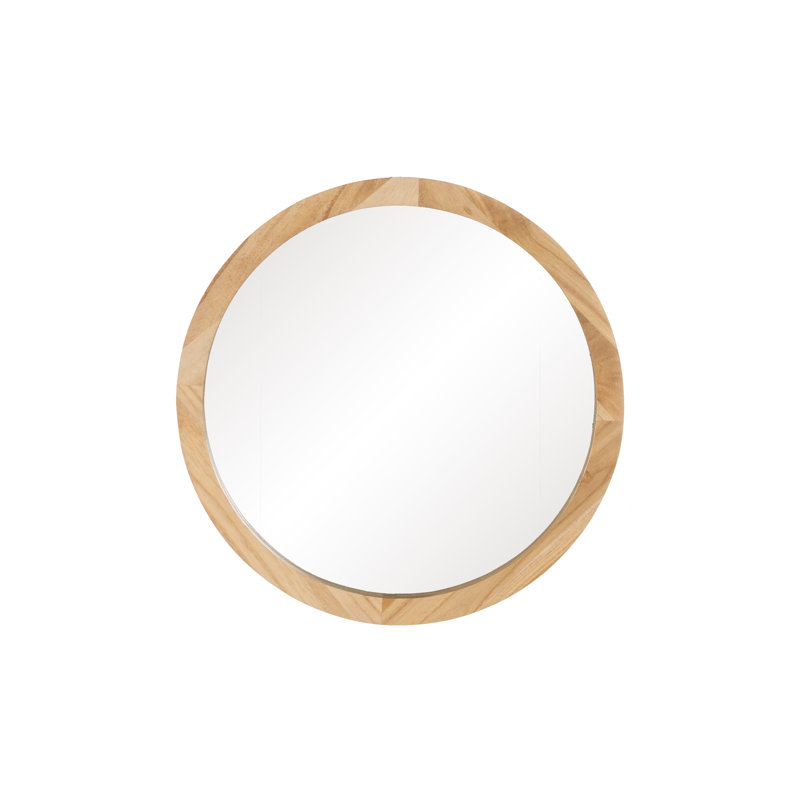 Solid Wood Round Mirror