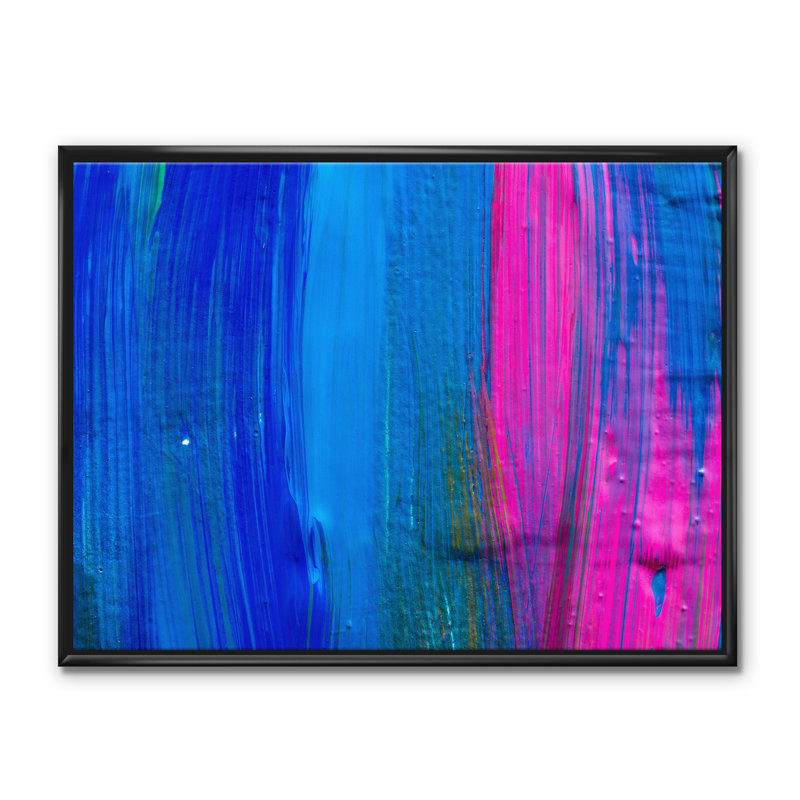 Huile sur toile, composition texturée V - reproduction d'art sur toile, Toile avec cadre noir, H 30 po x l 40 po x P 1,5 po