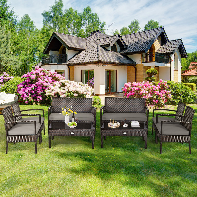 8 - Person Patio Conversation Set with Cushions