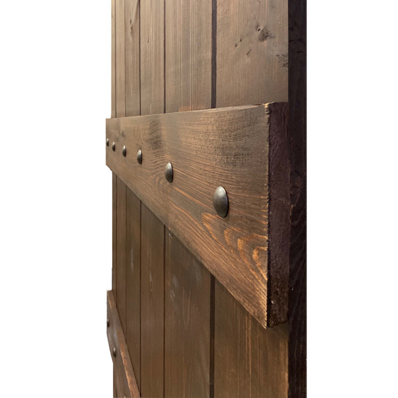 Porte de grange lambrissée peinte en bois sans trousse de quincaillerie d'installation, 36 po x 84 po, Peint
