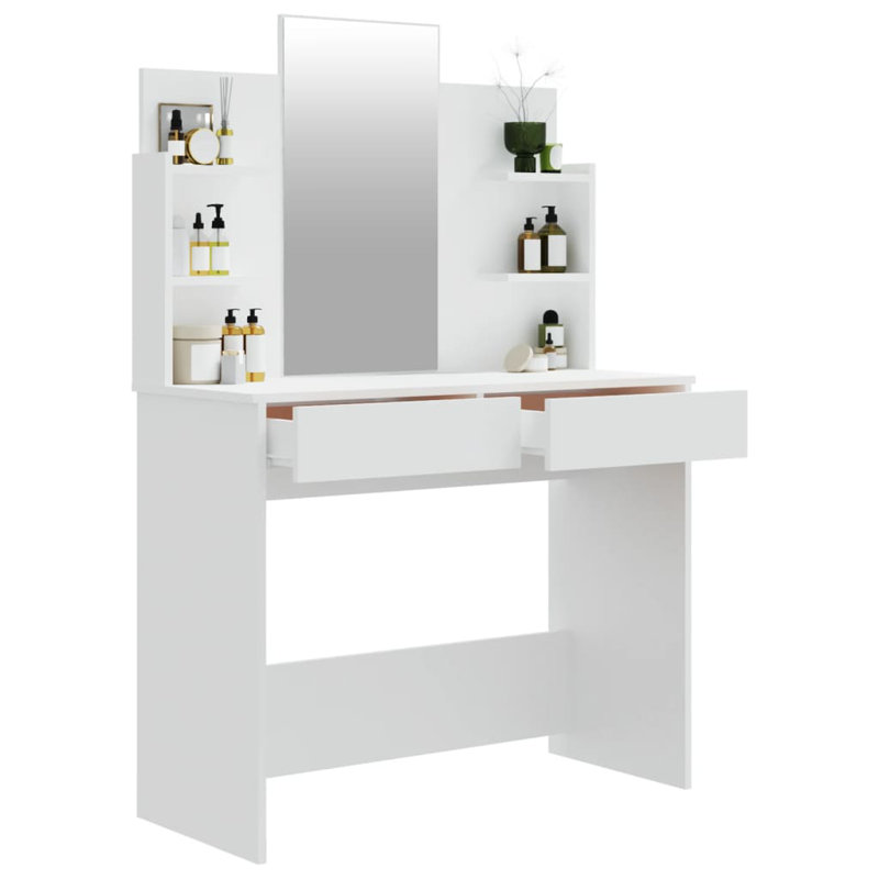 Sartell Dressing Table with Mirror, White