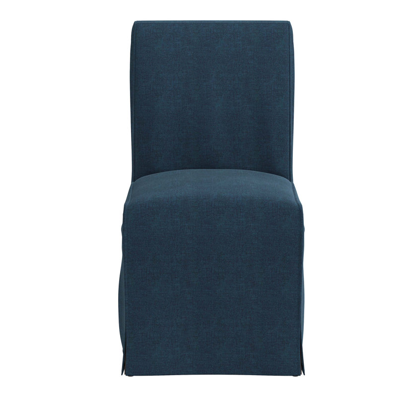 Chaise parsons rembourrée Sumatra, Lin texturé bleu marine Zuma