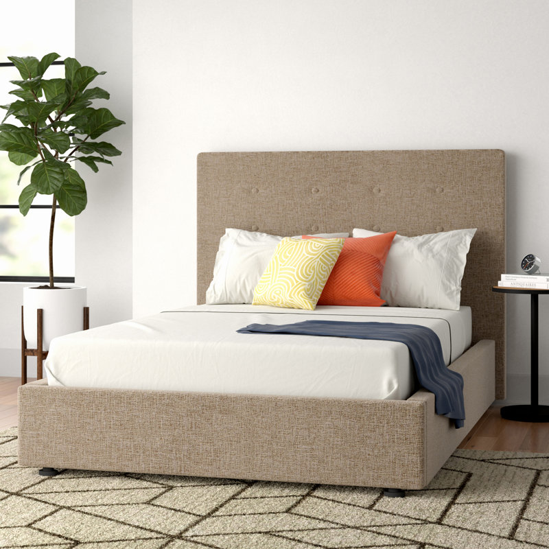 LUCCA UPHOLSTERED BED, Grey, Kingsize (5')