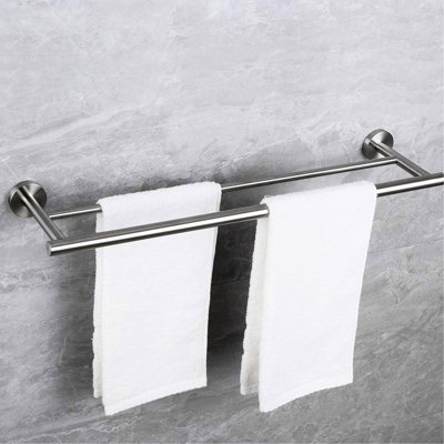 5 Towel Rack For Wall Mount - Brushed Nickel, Aluminium, Modern Appearance, Rust-, Versatile Bath, Bedroom, Laundry & Kitchen, Easy To Install
