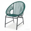 Outdoor Patio Wicker 3-Pcs Chat Set, Teal Pe Rattan & Iron Frame