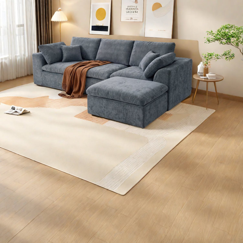 Canapé modulaire en chenille gris foncé compact et confortable pour la maison