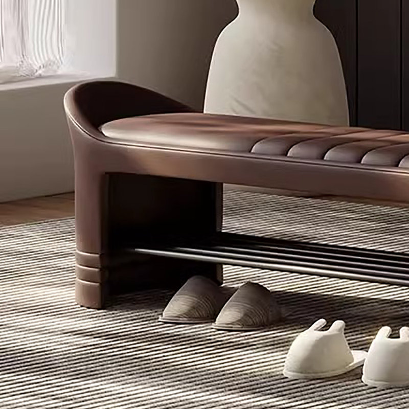 Banc de rangement pour chaussures 39,4 po, Café