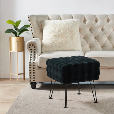 43.2cm Wide Rectangle Solid Colour Standard Ottoman