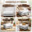 Rectangular Storage Ottoman Bench With Hinged Lid, Faux Leather Footrest For Living Room, Bedroom, Entryway, White With Black Strip, 35"X23.5"X17.5"-230915065