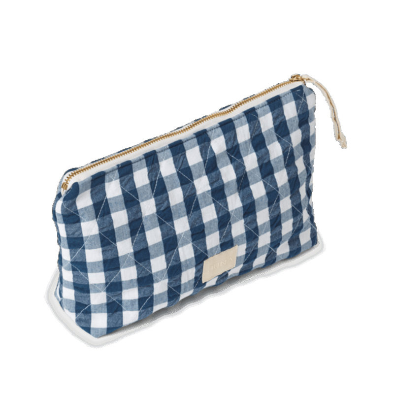 Baek And Bolge Nola Makeup Bag 9.1", Dark Blue/White