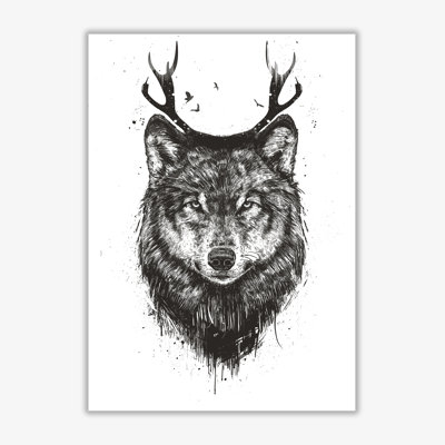 Deer Wolf 1 Piece Wall Art