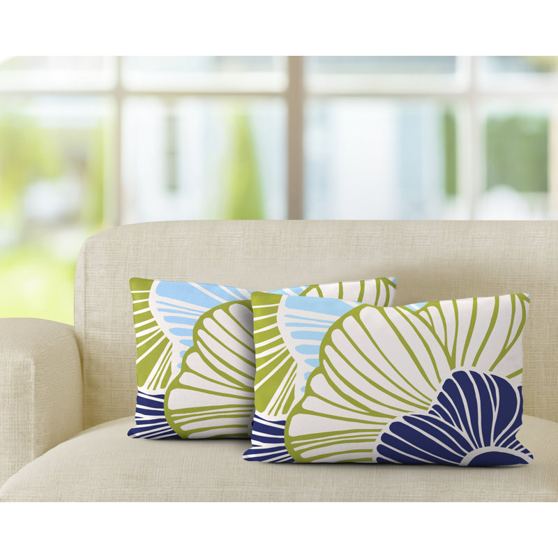 Polyester / Mélange de polyester Housse de coussin rectangulaire intérieure / extérieure lombaire et insert, Chartreuse