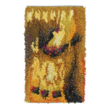 Vintage Swedish Rya Shag Rug With Polychromatic Abstract Pattern - Rug & Kilim