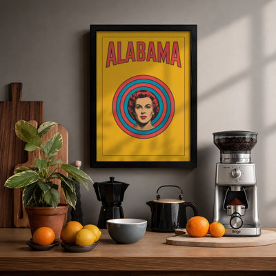 Alabama Portrait Retro - Framed Print