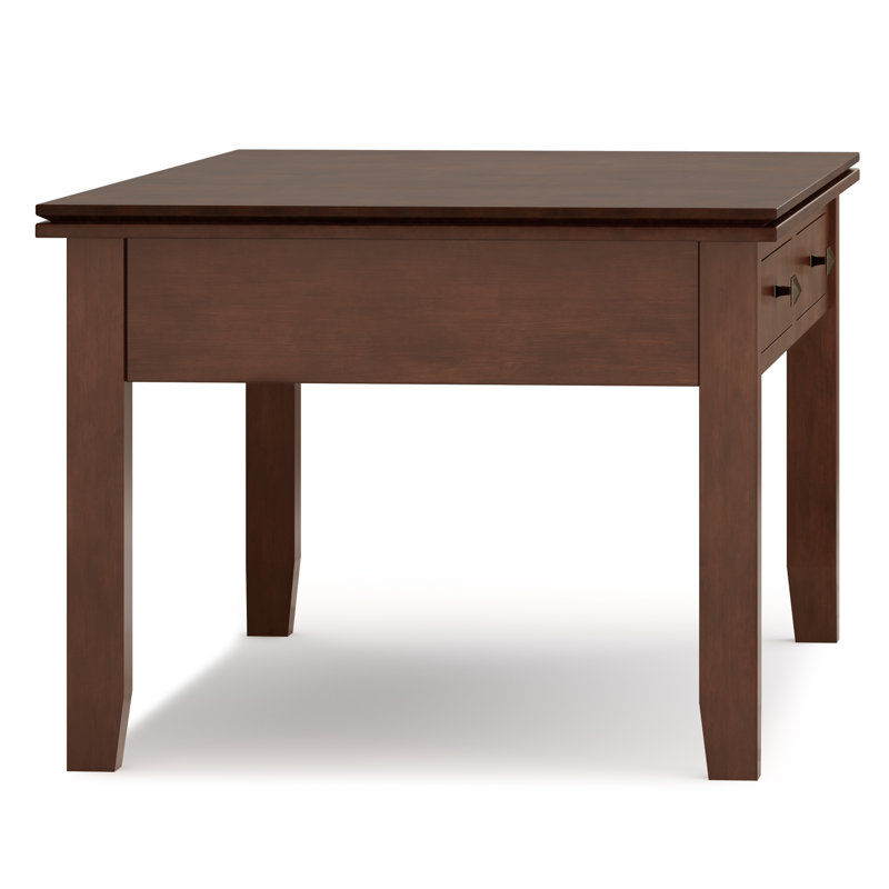 Russet Brown Solid Wood Lift-Top Coffee Table with Storage