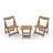 A foldable small outdoor leisure table and chair set with excellent materials includes 2 chairs and a rectangular table.